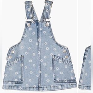 🫐3/$30 Joe's Jeans Light Blue Floral Denim Overall Dress size 4T